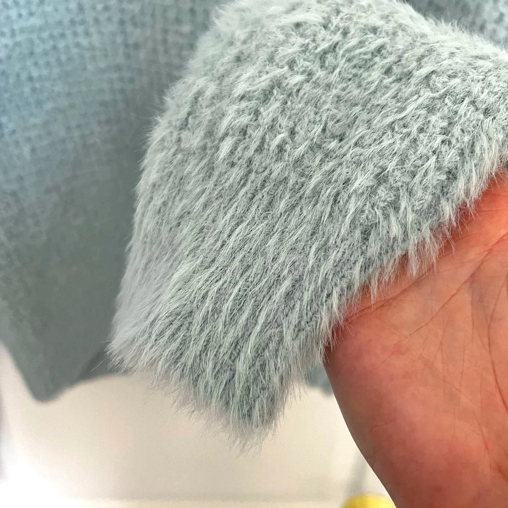 CLEARANCE Women’s Light Blue Fuzzy Sweater! - Picture 4 of 5